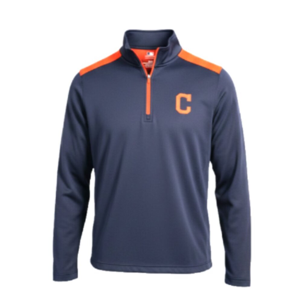 Cleveland Indians 1/4 Zip Pullover Jacket Men Small MLB Genuine Merchandise Blue
